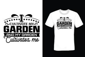 Garten-T-Shirt-Design, Vintage, Typografie vektor