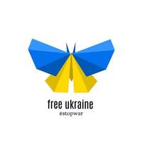 Illustrationsvektorgrafik des Schmetterlings-Origami, kostenloses Ukraine-Symbol, geeignet für Banner, Poster, Kampagne usw. vektor