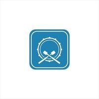 Bass Drum Symbol Vorlage Logo Design flaches Design isoliert, gerundet