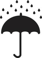 Regenschirm und Regentropfen. Schild mit Regenschirm und Regentropfen. vektor