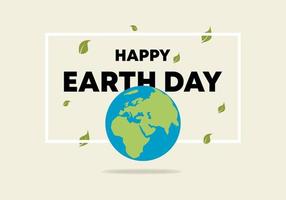 happy earth day banneraffisch med jordglobsfirande den 22 april. vektor