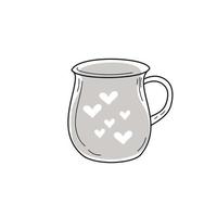 Tasse Hand gezeichneten Umriss Doodle-Symbol. vektor