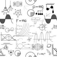 handgezeichnete physikformeln wissenschaft wissensbildung. Chem-Formel und Physik, Mathe-Formel und Physik-Vektor, weißer Hintergrund, handgezeichnete Linie Mathe-Formel und Physik-Formel