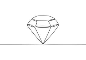 diamant en rad ritning. pärla symbol kontinuerlig linje illustration isolerad på vit bakgrund. vektor