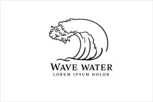 Silhouette Wasserwelle Symbol Logo-Design isoliert auf weißem Hintergrund vektor