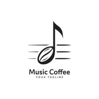 musik kaffe logotyp vektor