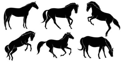 hand gezeichnete silhouette des pferdes vektor