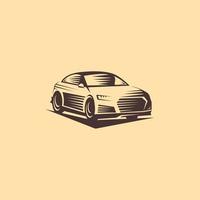 Logo-Auto auf leicht goldenem Hintergrund vektor