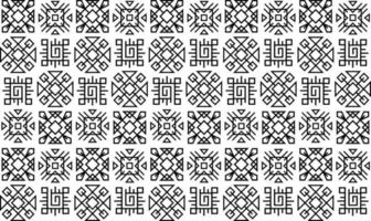 sömlösa mönster med etniska geometriska designelement. svart tunn linje konst ornament, fyrkantiga mönster vektor
