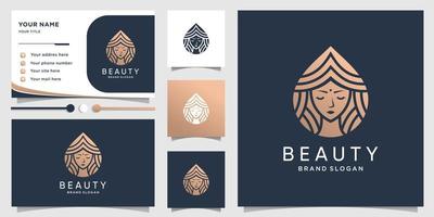 Beauty-Logo mit Beauty-Frauen-Konzept-Premium-Vektor vektor