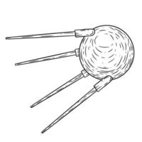 sovjetisk sputnik. den första rymdfarkosten vektor