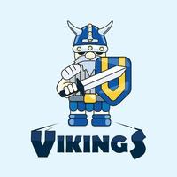 viking logotyp doodle koncept, viking logotyp till barn vektor