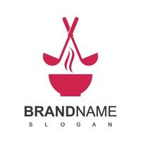 Logo-Vorlage für Suppe und Kochen vektor