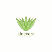 enkel aloevera örtväxt logotypikon vektor