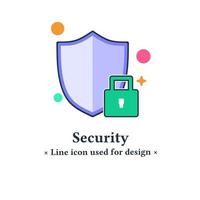 sköld tecken färgikon isolerad på en vit bakgrund. personlig datasäkerhetssköldsymbol för webb- och mobilapplikationer. vektor