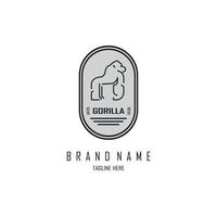 gorilla linje stil logotyp mall design för varumärke eller företag och andra vektor