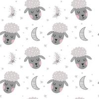 seamless mönster med får. tygtryck. vektor illustration.