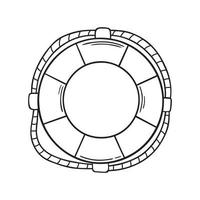 hand gezeichneter rettungsring im gekritzelskizzenstil. Vektor-Illustration isoliert auf weißem Hintergrund. vektor