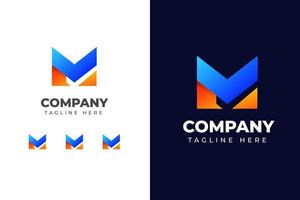 bokstaven m logotypdesign elegant med gradient kreativt koncept vektor