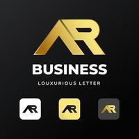 anfangsbuchstabe r logo template design mit goldgradientenkonzept luxus für unternehmen vektor