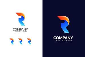 bokstaven r logotyp formgivningsmall med gradient kreativa koncept vektor