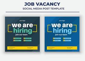 Wir stellen Job-Social-Media-Vorlagen, Stellenanzeigen-Social-Media-Vorlagen ein vektor