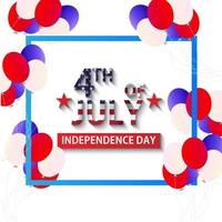 jul 4: e självständighetsdagen USA bakgrund vektorillustration. usa glada firande affisch med ballonger vektor