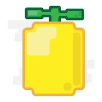 flache Designkarikatur der netten quadratischen glänzenden frischen gelben Zitrone für Hemd, Plakat, Geschenkkarte, Abdeckung oder Logo vektor