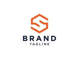 abstraktes anfangsbuchstabe-s-logo. orange radiale Linie isoliert auf weißem Hintergrund. verwendbar für Business-, Technologie- und Branding-Logo. flaches Vektor-Logo-Design-Vorlagenelement vektor