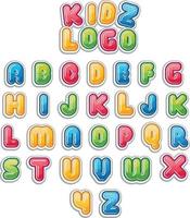 kinder logo bunte schriften alphabete vektor