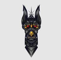 schwarze anubis-kopfvektorillustration vektor