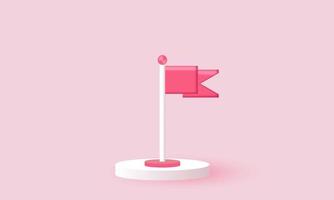 3D-Symbol rosa Flagge Emblem Sieg vektor