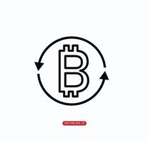 kryptovaluta bitcoin ikon vektor logotyp mall