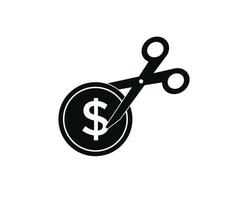 minska pengar ikon vektor logotyp formgivningsmall