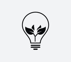 glödlampa ekologi ikon vektor logotyp mall