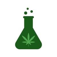 Vektorsymbol für Cannabisflaschen isoliert auf weißem Hintergrund