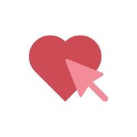 Klicken Sie auf das rote und rosafarbene Vektorsymbol des Herzens vektor
