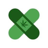 Vektorsymbol für Cannabispflaster auf weißem Hintergrund vektor