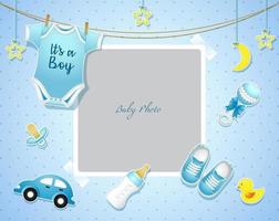 baby shower set. inbjudningsmall med plats för text vektor