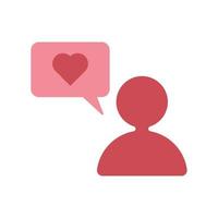 kärlek chatt vektor ikon. person och pratbubbla