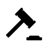 Hammervektorsymbol auf weißem Hintergrund. Richter-Symbol. vektor