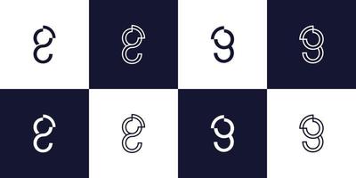 monogram bokstaven g logotyp mall premium vektor