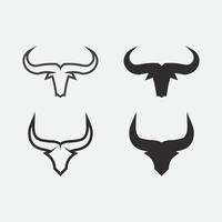 Stier- und Büffelkopfkuhtiermaskottchenlogo-Designvektor für Sporthornbüffeltiersäugetierekopflogo wilder Matador vektor