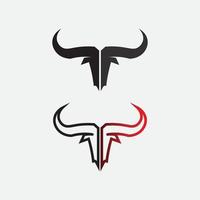 tjur och buffelhuvud ko djur maskot logo design vektor för sport horn buffalo djur däggdjur huvud logotyp vild matador