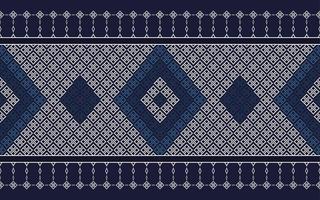 ikat geometrisk traditionell stil med blå färg sömlös bakgrund. använd för tyg, textil, dekorationselement. vektor