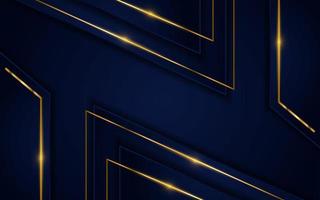 moderner dunkelblauer hintergrund mit goldenen linienelement. vektor