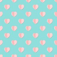 rosa papper hjärtan formar sömlös bakgrund. vektor