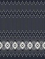 abstrakte traditionelle Ikat dunkelblaue Farbe geometrische Form nahtlose Muster Hintergrund. verwendung für stoff, textilien, dekorationselemente, verpackung. vektor