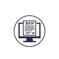 rfp, Symbol für Angebotsanfrage auf Weiß vektor