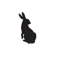 svart siluett av hare, kanin. isolerad på vit bakgrund. vektor